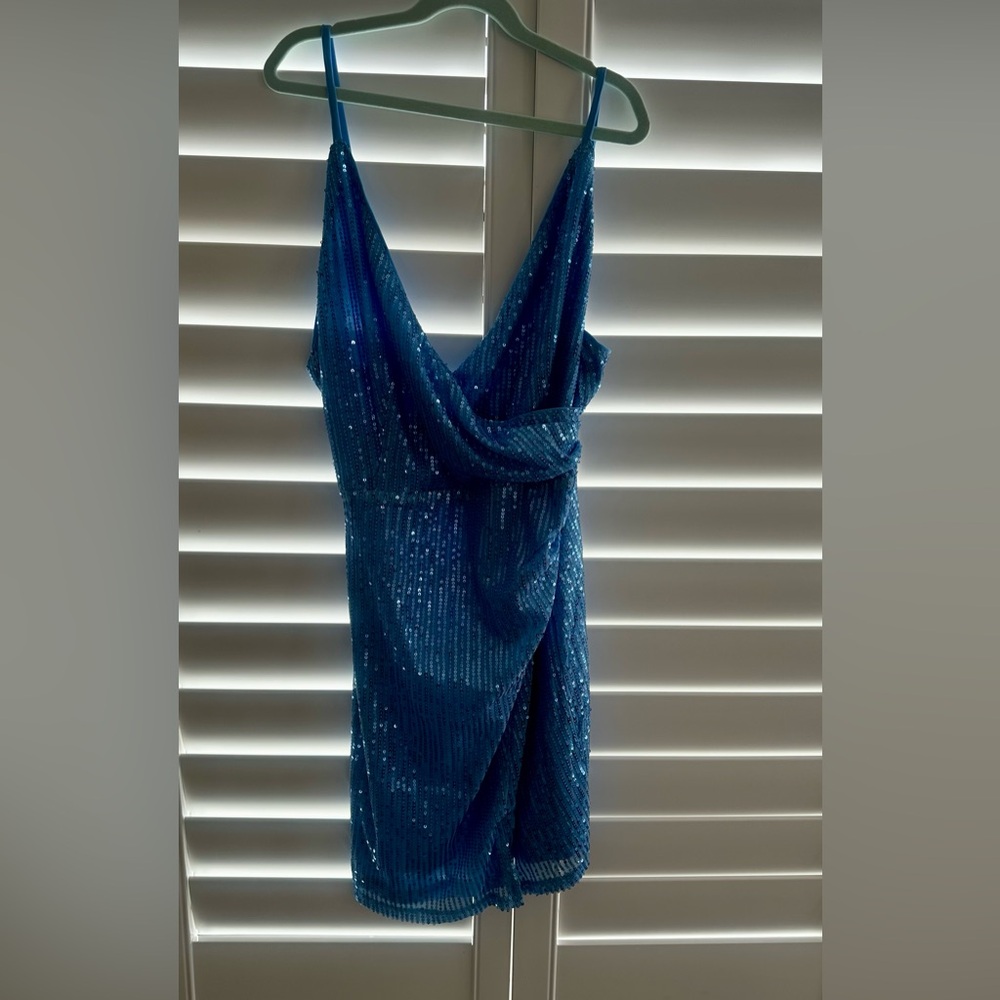 Baby Blue Sequin Homecoming Dresses